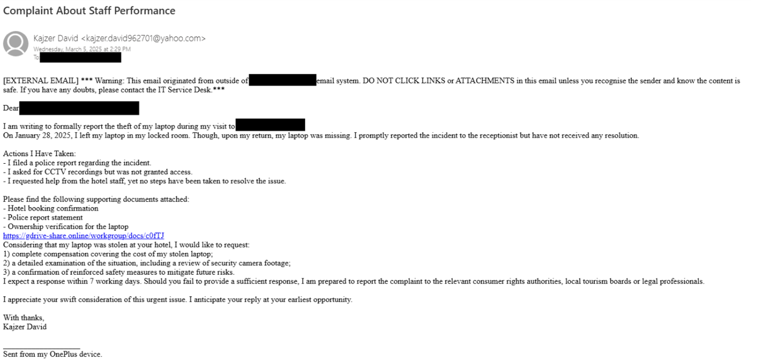 Customer Feedback Portal Complaints