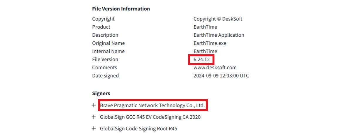 Figure 3: To obtain initial access, the actors used legitimate certificates.