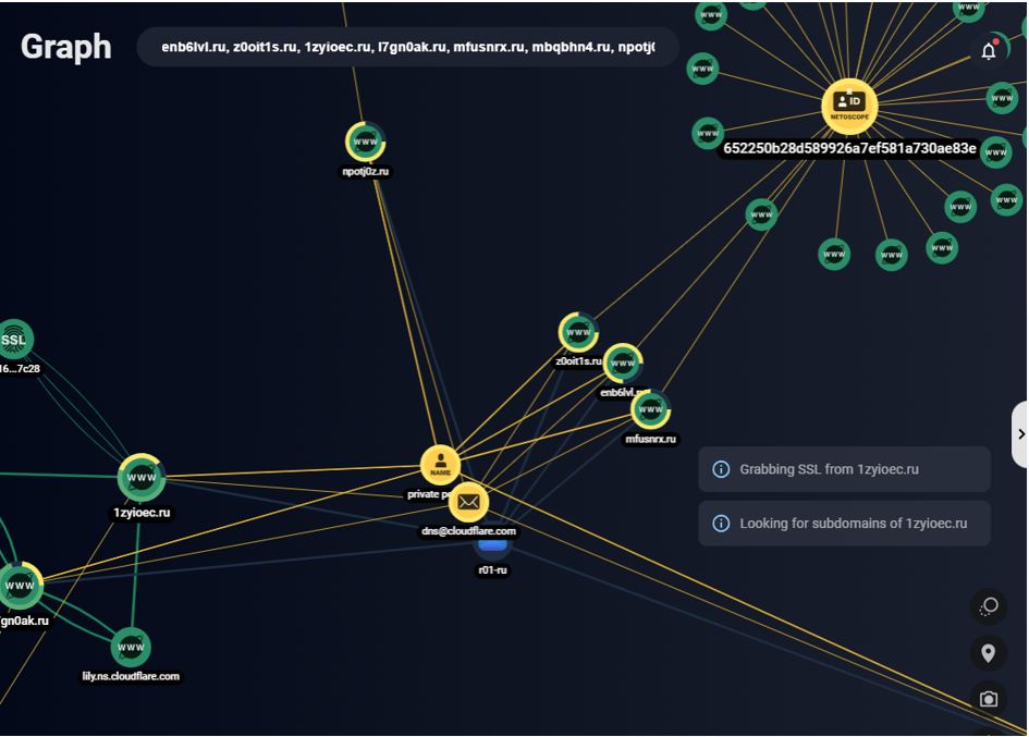 Figure 6. Correlation between domains and WHOIS