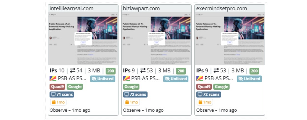 Figure 18: The original domain shows links to other infrastructure.