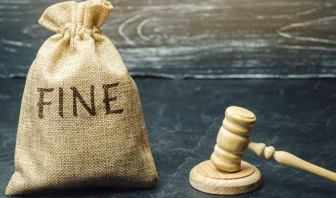 Bag with fine written on it