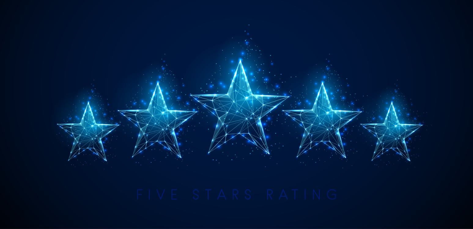 5 stars in blue