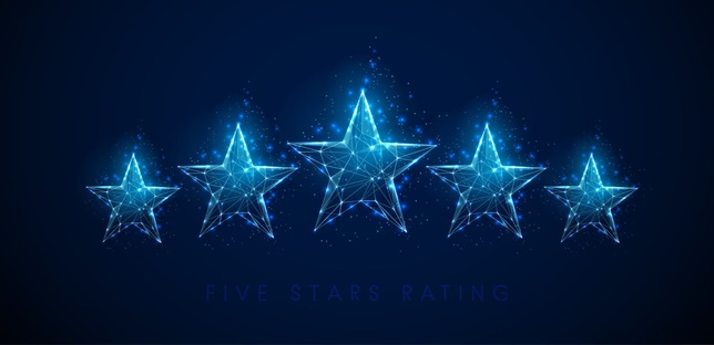 5 stars in blue