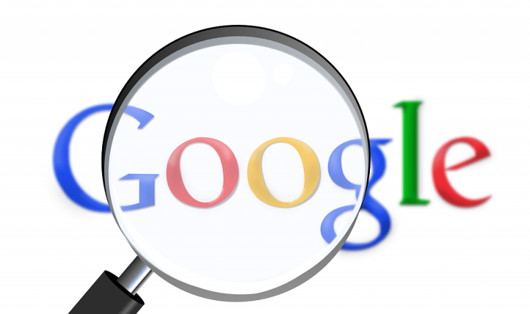 Google logo with magnifiine