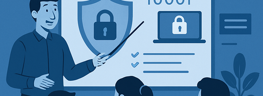 Cyber Security Training - monochrome graphic presentation